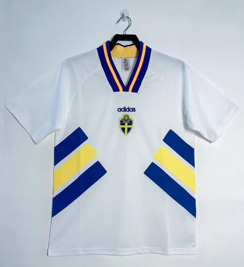 Sweden 1994/95 White/Yellow/Blue Away Jersey