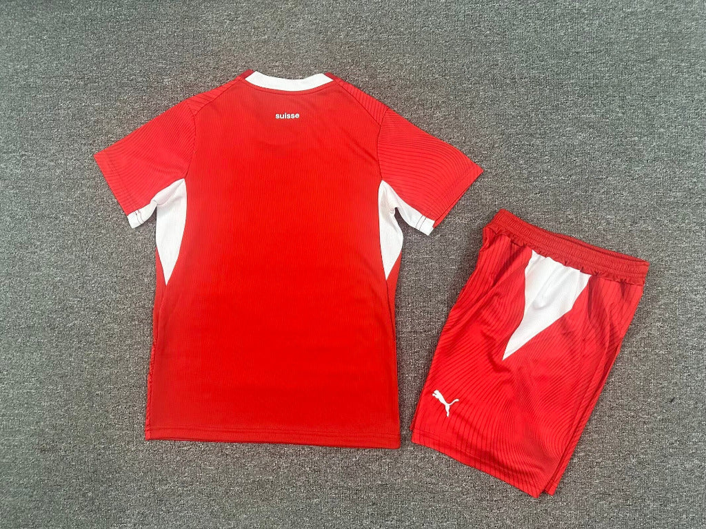 Switzerland 25/26 Red/White Home Kids Jersey Set