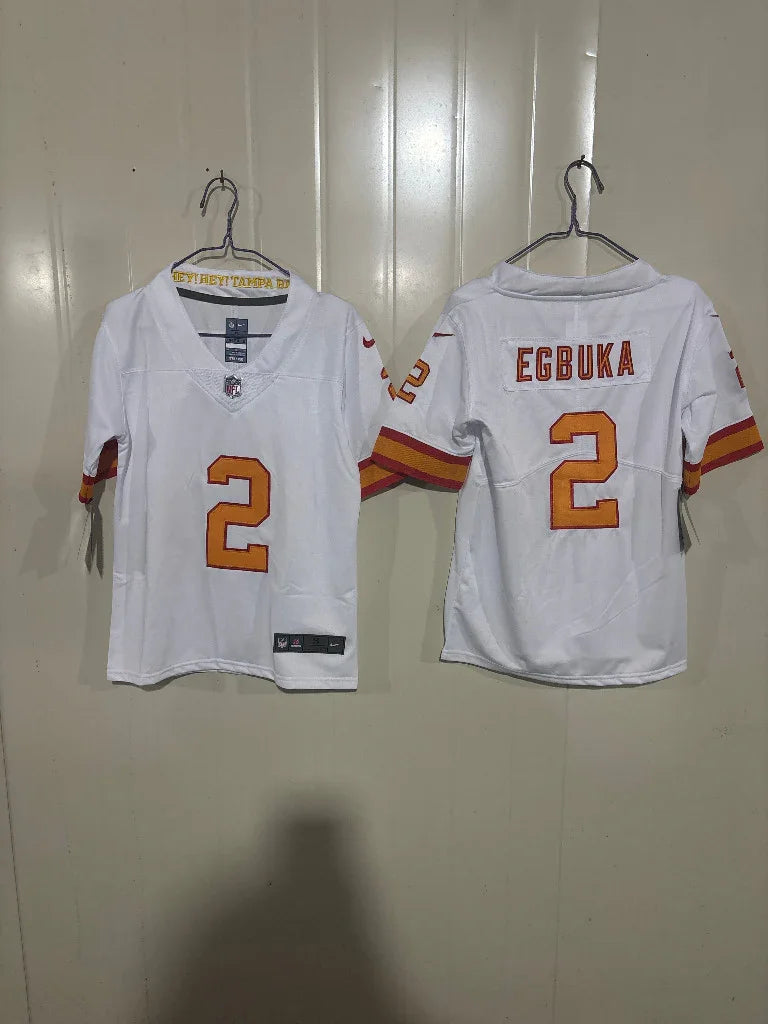 Tampa Bay Buccaneers 2020/22 Egbuka #2 White Kids Jersey