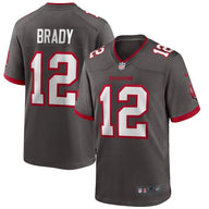 Tampa Bay Buccaneers 25/26 Brady #12 Gray NFL Jersey