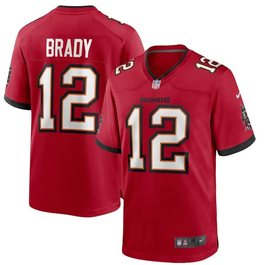 Tampa Bay Buccaneers 25/26 Brady #12 Red NFL Jersey