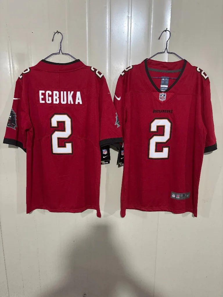 Tampa Bay Buccaneers 25/26 Egbuka #2 Red NFL Jersey