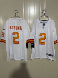 Tampa Bay Buccaneers 25/26 Egbuka #2 White/Orange NFL Jersey