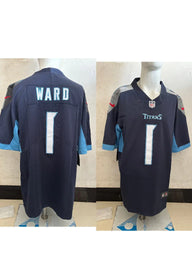 Tennessee Titans 25/26 Cameron Ward #1 Navy Game NFL Jersey