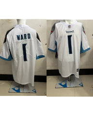 Tennessee Titans 25/26 Cameron Ward #1 White Game NFL Jersey