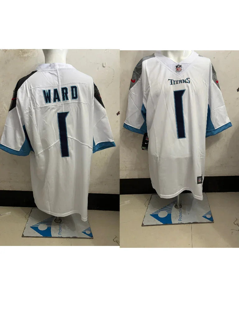 Tennessee Titans 25/26 Cameron Ward #1 White Game NFL Jersey