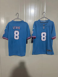Tennessee Titans 25/26 Levis #8 Light Blue Game Kids Jersey