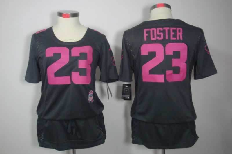 Texans 2021/22 Foster #4 Black/Pink Women NFL Jersey