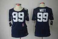 Texans 2021/22 Watt #99 Navy Blue/White Women NFL Jersey