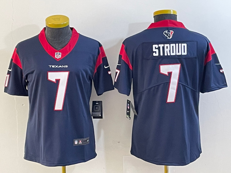 Texans 2022/23 Stroud #7 Navy/Red Women NFL Jersey