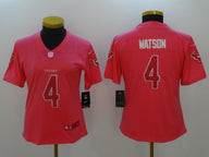 Texans 2022/23 Watson #4 Pink Women NFL Jersey