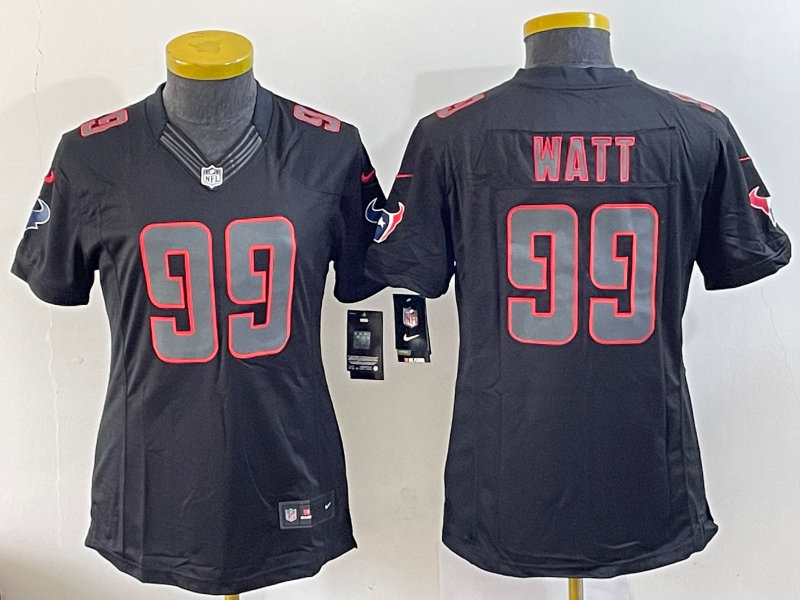 Texans 2022/23 Watt #99 Black/Gray Women NFL Jersey