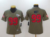 Texans 2022/23 Watt #99 Khaki/Red Women NFL Jersey