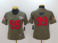 Texans 2022/23 Watt #99 Khaki/Red Women NFL Jersey