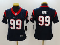 Texans 2022/23 Watt #99 Navy Blue/Red Women NFL Jersey