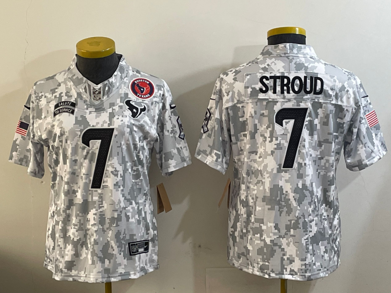 Texans 2023/24 Stroud #7 Arctic Camo Women NFL Jersey