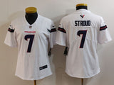 Texans 25/26 Stroud #7 White/Black Women NFL Jersey