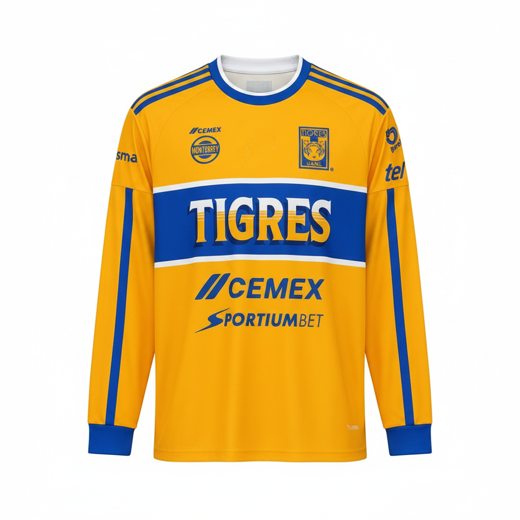 Tigres Uanl 26/27 Gold/Blue Home Long Sleeve Jersey