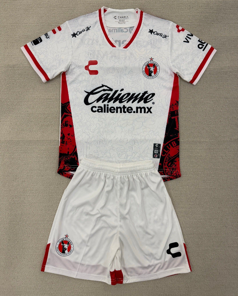Tijuana 25/26 White/Red Away Kids Jersey Set