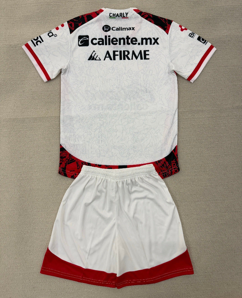 Tijuana 25/26 White/Red Away Kids Jersey Set