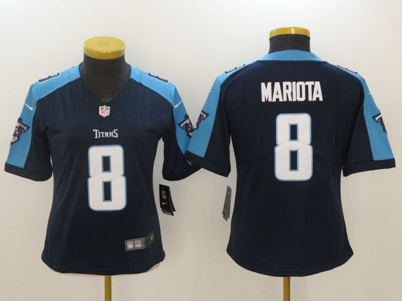 Titans 2021/22 Mariota #8 Navy/Blue/White Women NFL Jersey