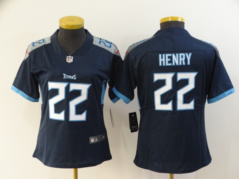 Titans 2022/23 Henry #22 Navy/White Women NFL Jersey