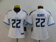 Titans 2022/23 Henry #22 White/Blue Women NFL Jersey