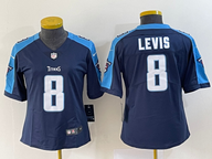 Titans 2022/23 Levis #8 Navy/Blue/White Women NFL Jersey