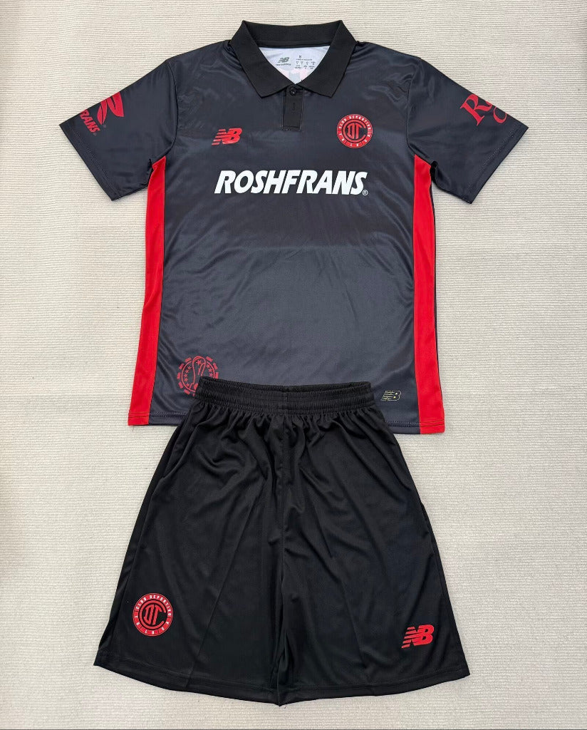 Toluca 25/26 Black/Red Third Kids Jersey Set