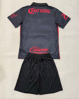 Toluca 25/26 Black/Red Third Kids Jersey Set