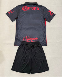 Toluca 25/26 Black/Red Third Kids Jersey Set