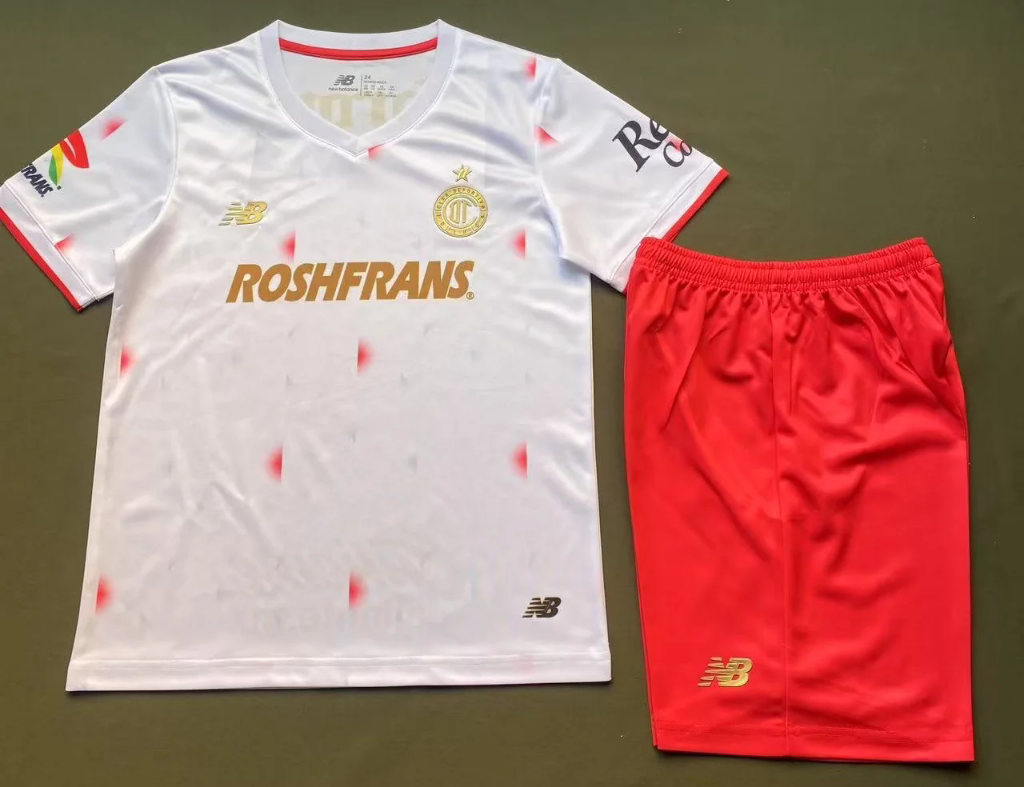Toluca 25/26 White/Orange Away Kids Jersey Set