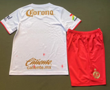 Toluca 25/26 White/Orange Away Kids Jersey Set