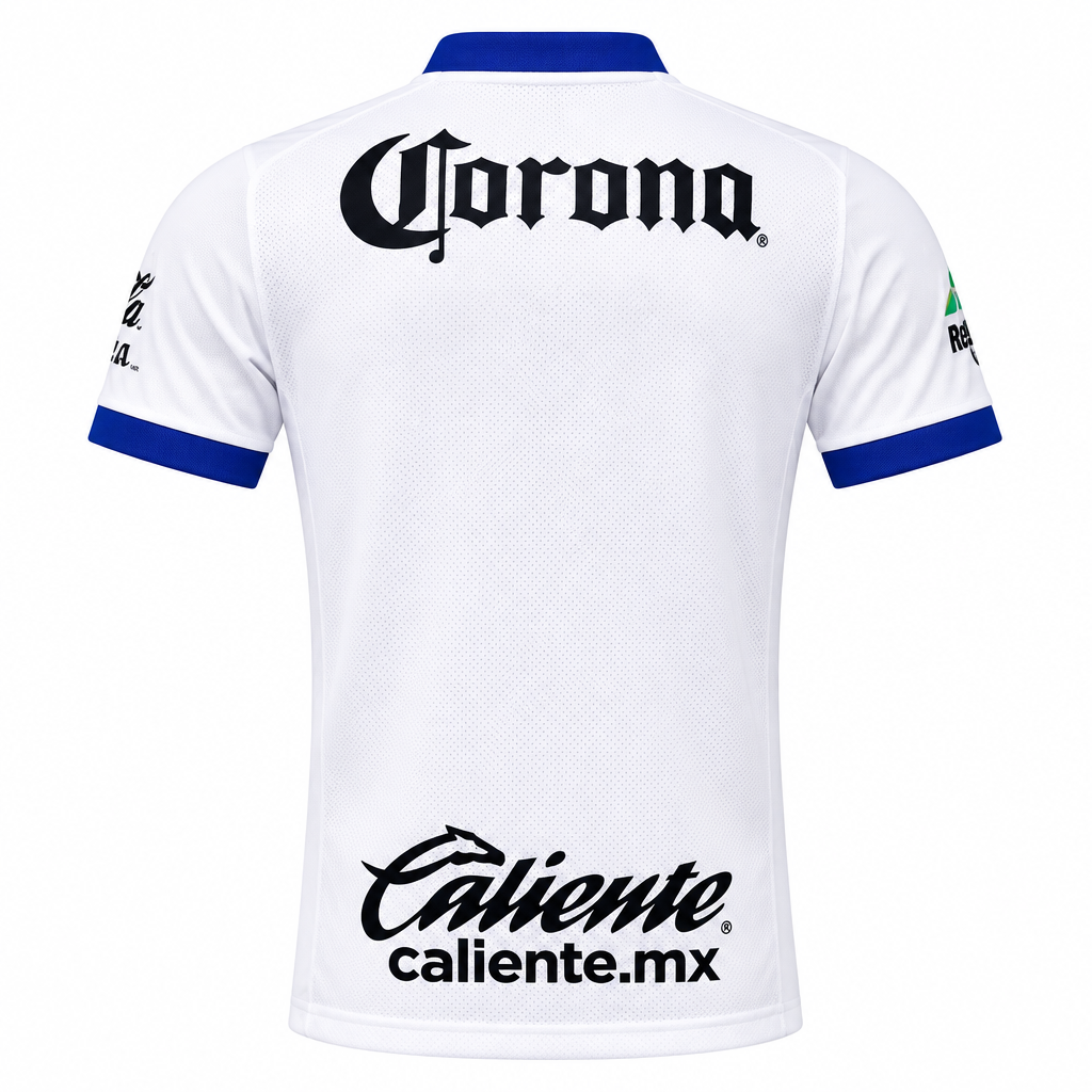 Toluca 26/27 White/Blue Chest Stripe Away Player Version Jersey