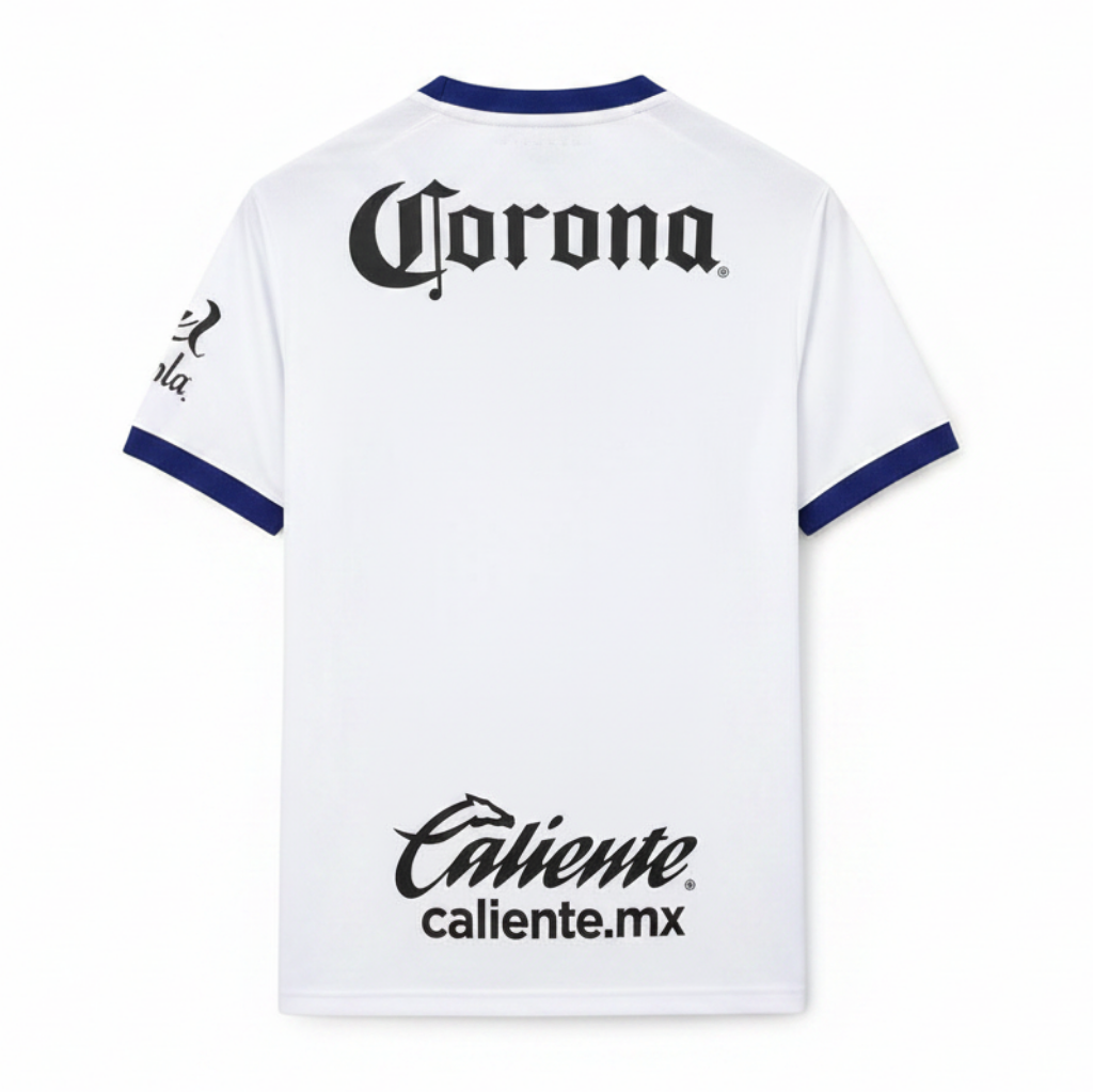 Toluca 26/27White/Blue Trim Away Jersey