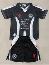 Udinese 25/26 Black/White Home Kids Jersey Set
