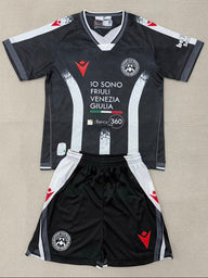 Udinese 25/26 Black/White Home Kids Jersey Set
