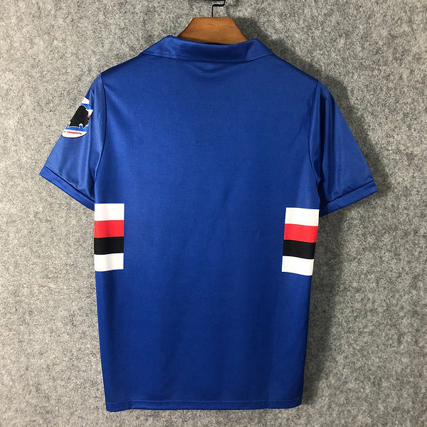 Unione Calcio Sampdoria 1990/91 Retro Blue Home Jersey