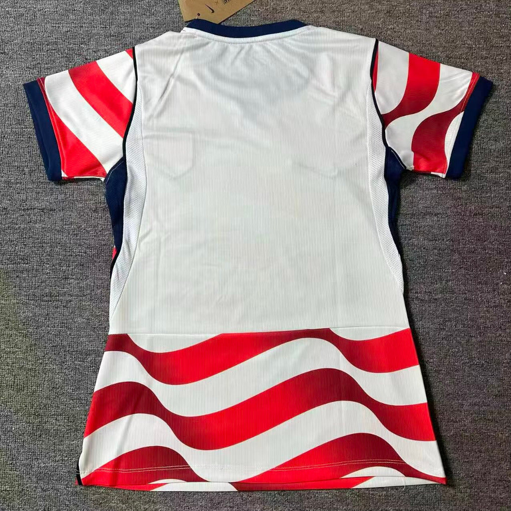 USA 2026 Wavy Red/White Stripe Home Women Jersey