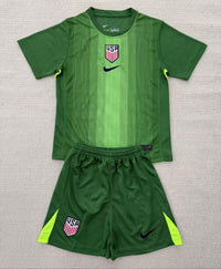 USA 25/26 Green Goalkeeper Kids Jersey Set