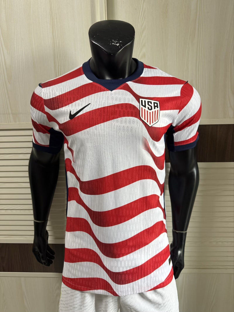 USA 26/27 White/Red Home Player Version Jersey