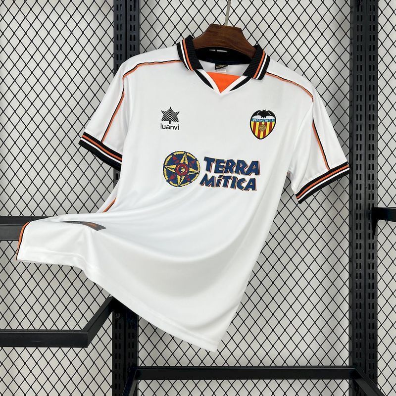 Valencia 1999/00 Vintage Retro White Home Jersey