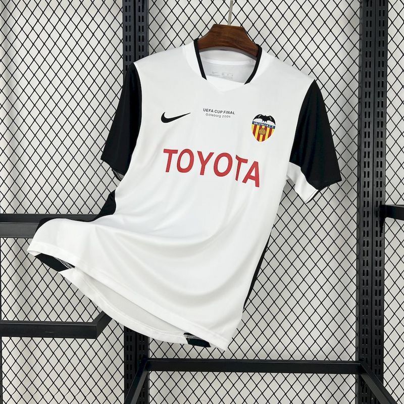 Valencia 2003/04 Vintage Retro White/Black Home Jersey