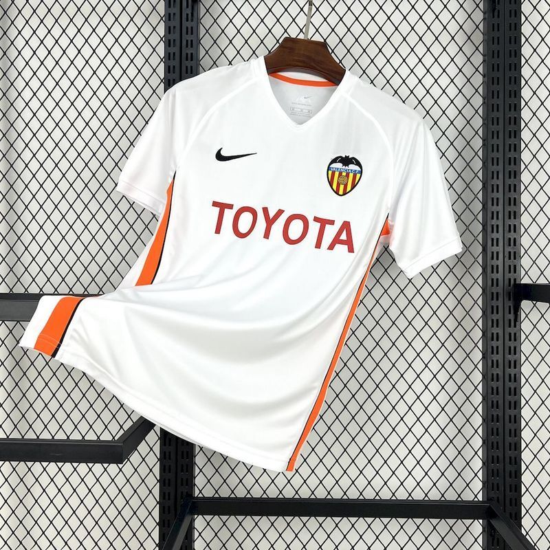 Valencia 2006/07 Vintage Retro White/Orange Home Jersey