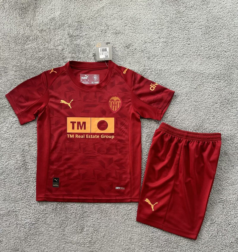 Valencia 25/26 Red Away Kids Jersey Set