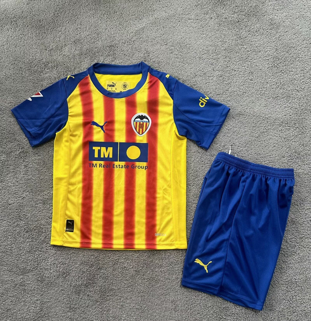 Valencia 25/26 Yellow Away Kids Jersey Set