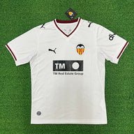 Valencia 26/27 White Base/Red Collar Trim Home Jersey