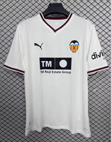 Valencia 26/27 White Base/Red Collar Trim Home Jersey