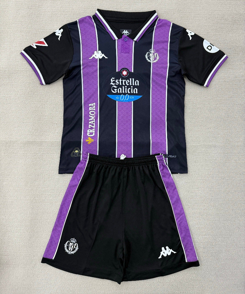 Valladolid 25/26 Purple/Black Away Kids Jersey Set
