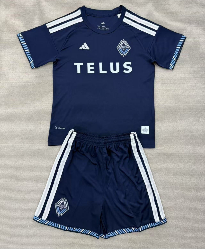 Vancouver Whitecaps 26/27 Navy/White Away Kids Jersey Set